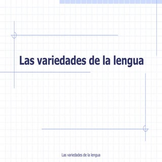 Variedades de la lengua