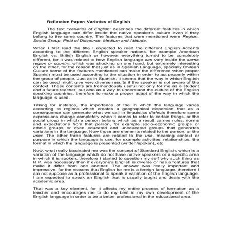 Varieties of english