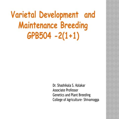 Comprehensive Insights into Varietal Development and Maintenance ...