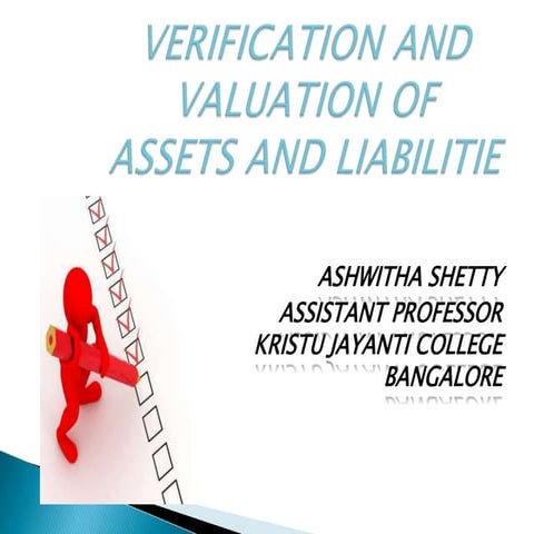 Varificationa &amp; valuation of assets and liabilities
