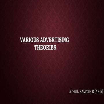 Various advertising Theories