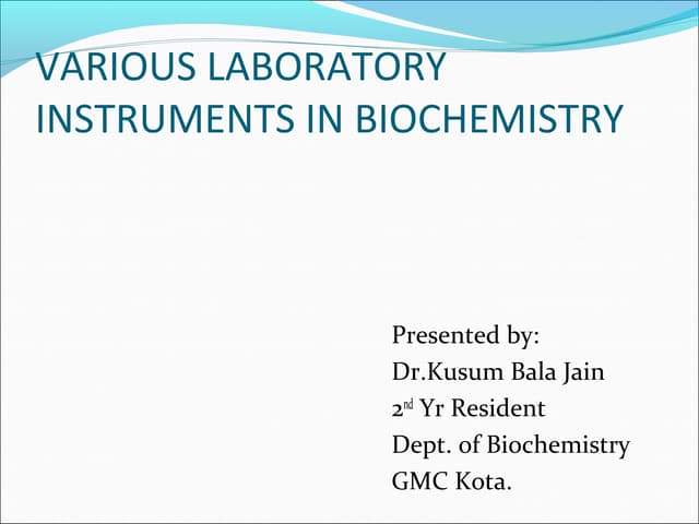 Various biochemistry lab instruments