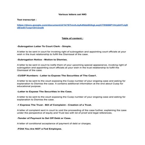 Various letters set3.pdf