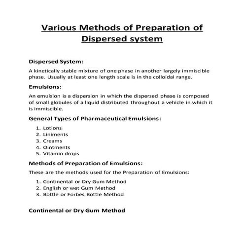 Various Methods of Preparation of  Dispersed system (1).docx