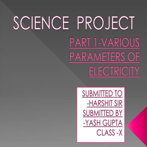 Various parameters of electricity