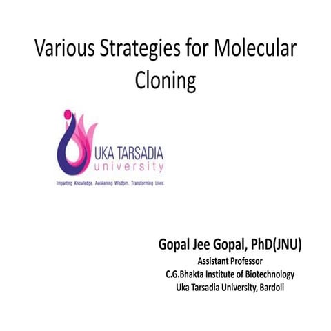 Various strategies for molecular cloning