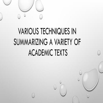 Various Techniques in Summarizing the Academic Text.pptx