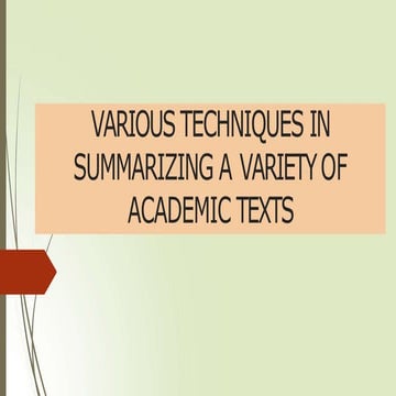 varioustechniquesinsummarizingavarietyofacademic-220918123849-93d68ae0.pptx
