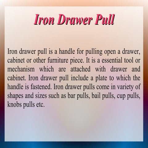Various Type of Iron Drawer Pull