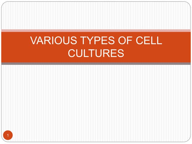 Various types of cell cultures