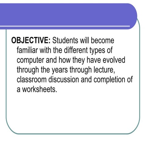 Various types of computers & history