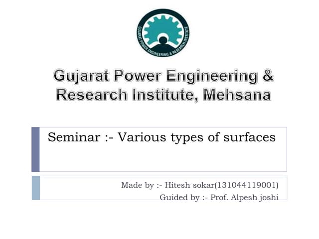 Various types of surfaces 131044119001