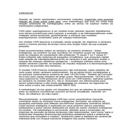 Vetores Autoregressivos