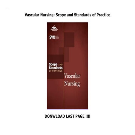 Vascular Nursing: Scope and Standards of Practice | PDF