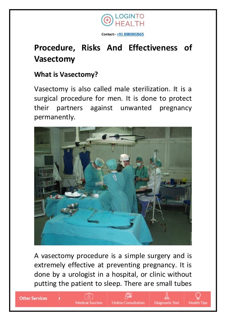 Effectiveness Of Vasectomy