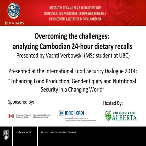 Nutrition and Health: Overcoming the challenges: analyzing Cambodian 24-hour ...