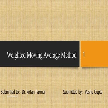 Weighted Moving Average Method