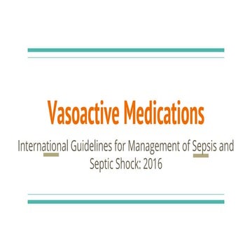 Vasoactive medications | PPT