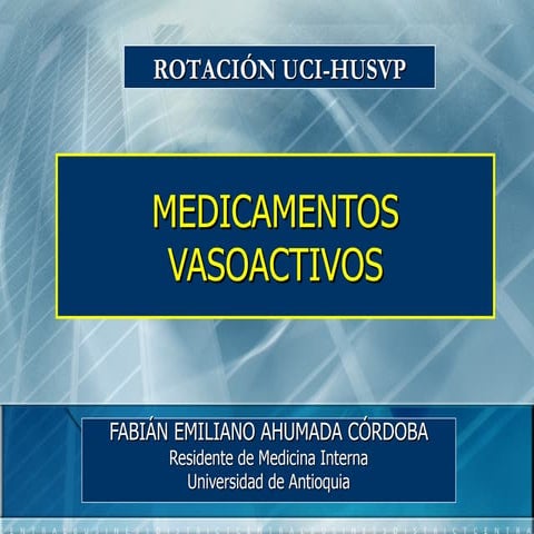 Aminas, agentes inotrópicos y vasopresores | PPTX
