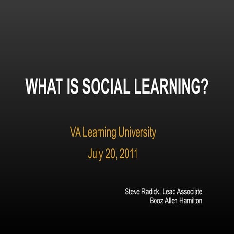 What is Social Learning? 