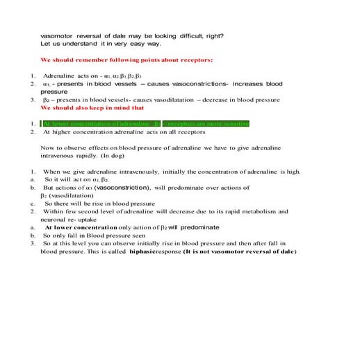 Vasomotor reversal of dale