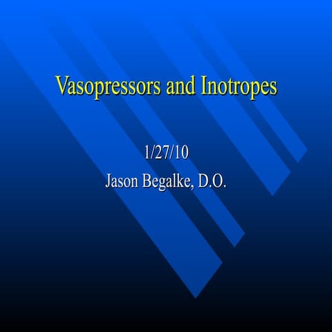 Vasopressors and inotropes