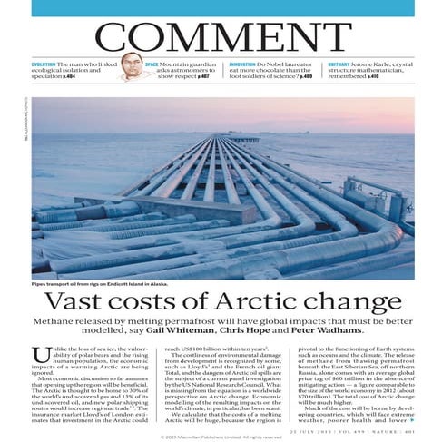 Vast Costs of Arctic Change