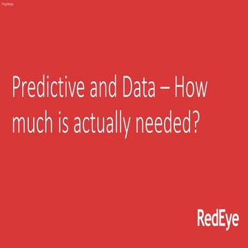 Predictive Modelling, not magic - FOM Jam slides