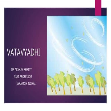 Introduction of Vatavyadhi