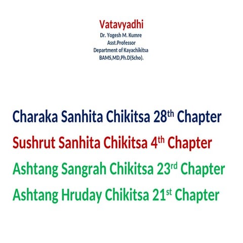 Vatavyadhi Chikitsa PPT for ayurveda bams.ppt
