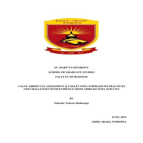 Vat by sebesibe tadesse june. 2015