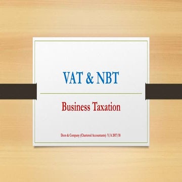 VAT (GST) and NBT 