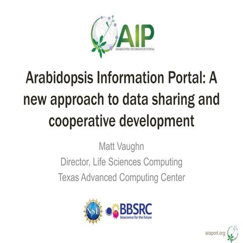 Arabidopsis Information Portal overview from Plant Biology Europe 2014