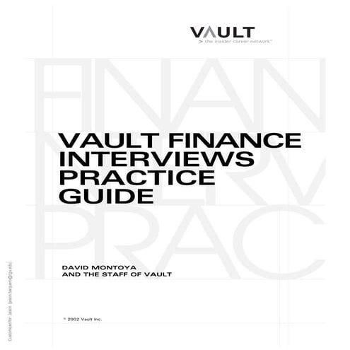 Vault finance practice guide