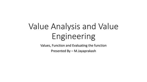 Application of VAVE in Cost reduction at Automobile Industry | PDF