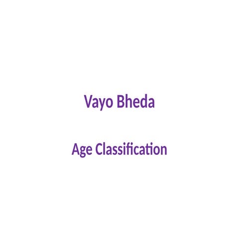 Vayo Bheda ayurveda kaumarbhritya presentation | PPTX