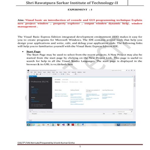 Vb.net Experiment with Example | PDF | Free Download