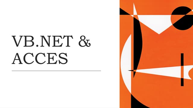 Basic VB.Net & Ms. Acces Integration  to creat database application by. Rizki...