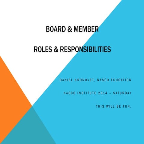 Board Roles and Responsibilities