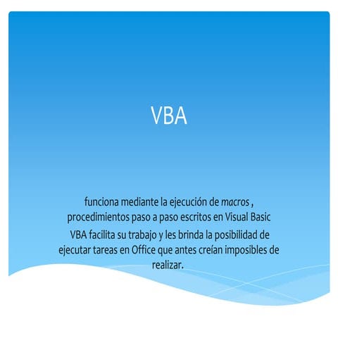 Visual basic applications | PPTX