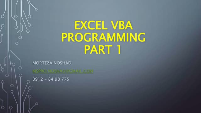 Vba part 1