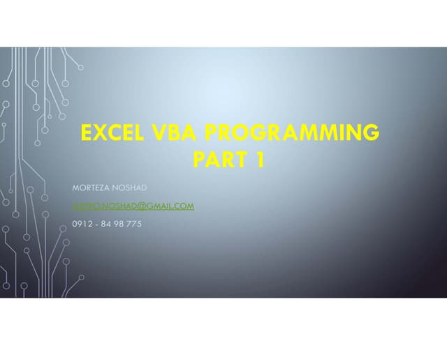 Excel VBA programming basics