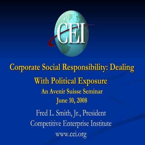 Corporate Social Responsibility: Dealing With Political Exposure