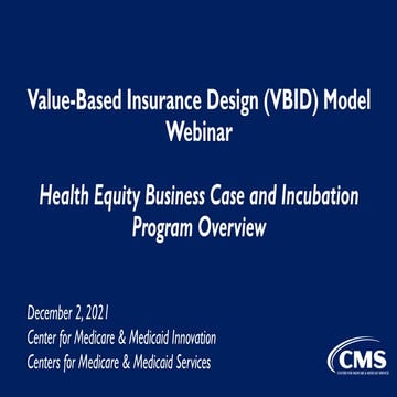 Webinar: VBID Health Equity Business Case for MAOs