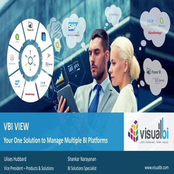 VBI View Your one stop solution to manage multiple BI Platforms