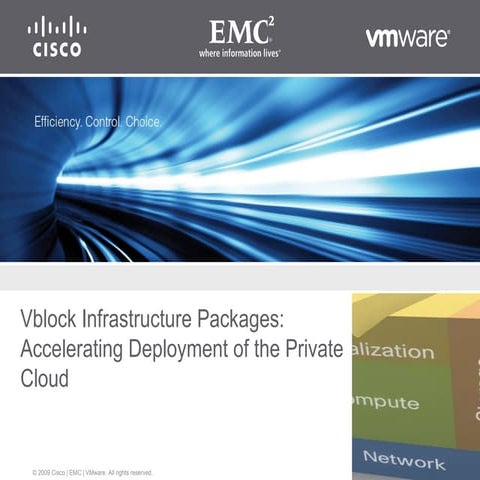 Vblock Infrastructure Packages — integrated best-of-breed packages from VMware, Cisco and EMC