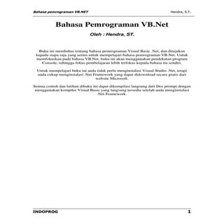 Pemrogaman Visual Basic.NET (Modul 1)