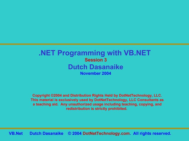 Working in Visual Studio.Net