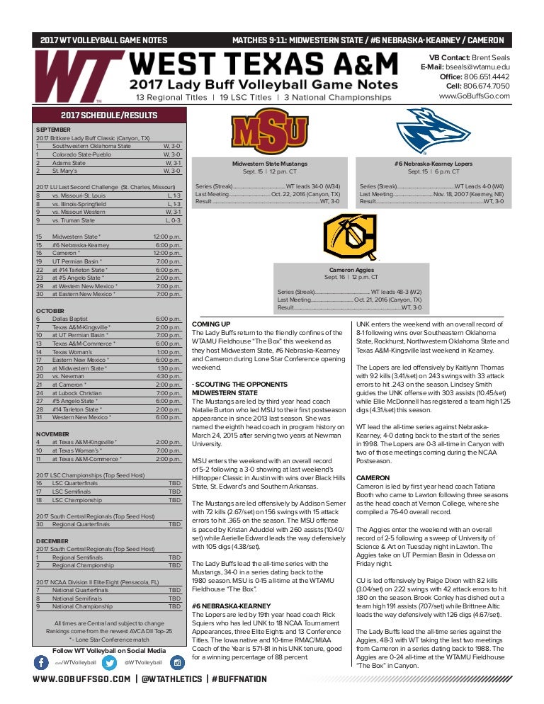 WT Volleyball Game Notes (91417)