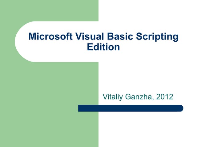 Intorudction into VBScript